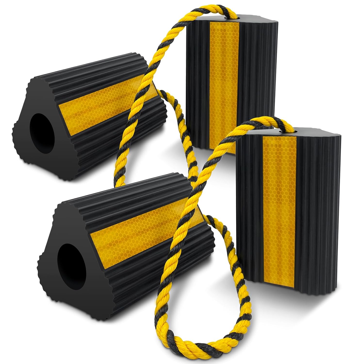 ROBLOCK Wheel Chocks for RV Trailer Truck Car Aircraft Safety