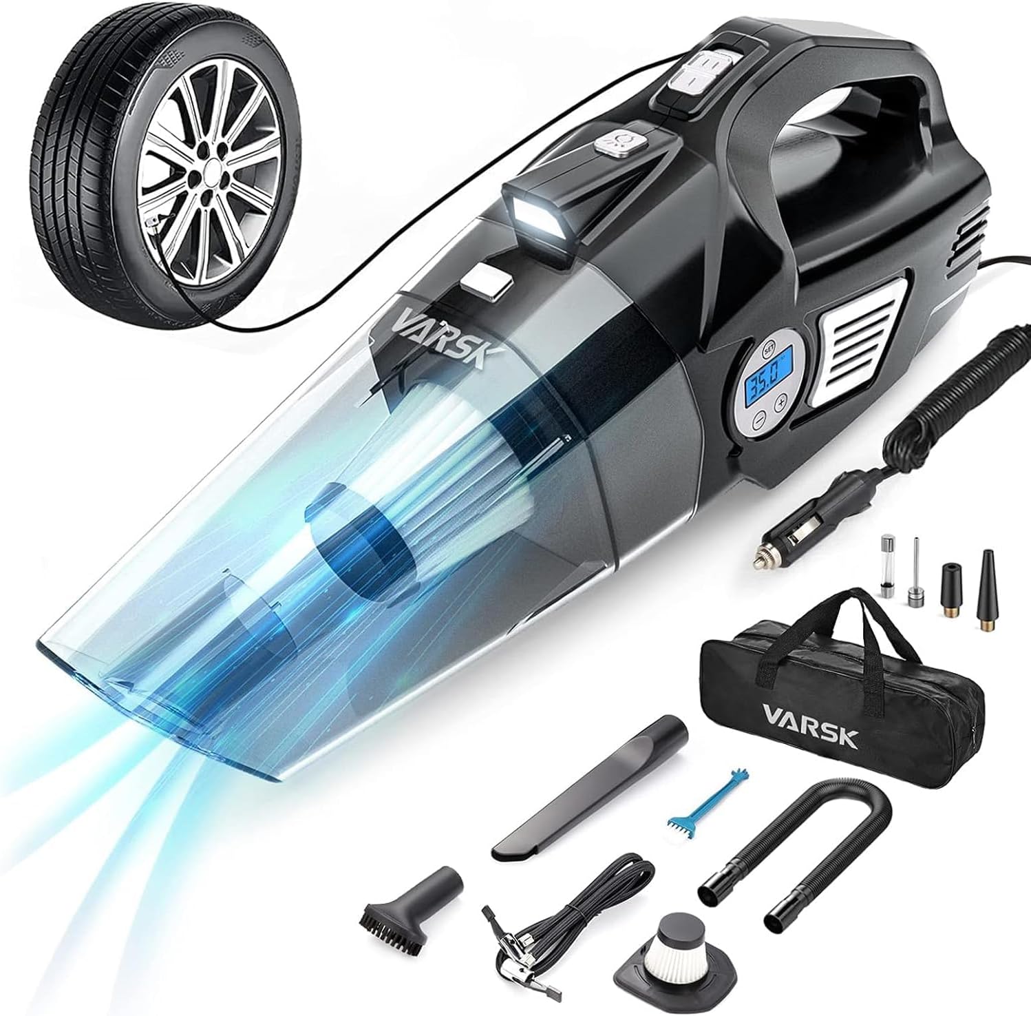 Ultimate Car Care Kit: VARSK 4-in-1 Vacuum & Inflator