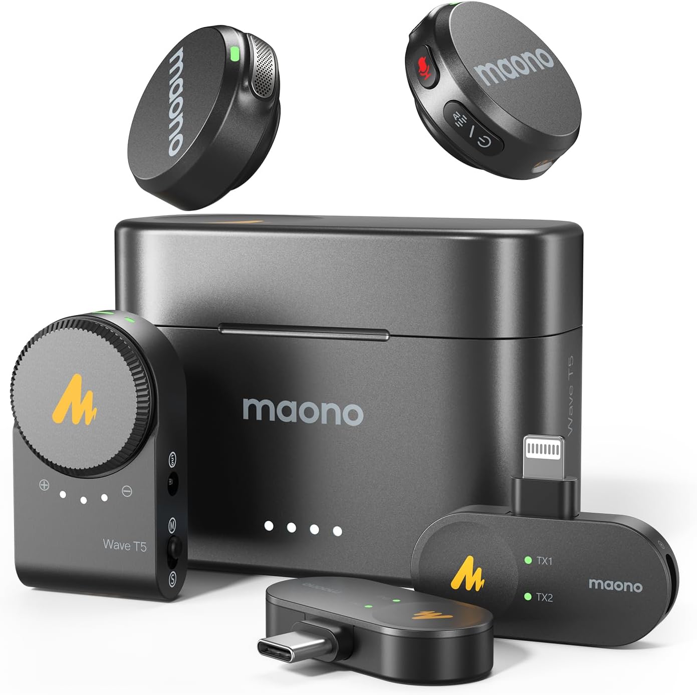 MAONO Wireless Lavalier Microphone for iPhone and Android Use