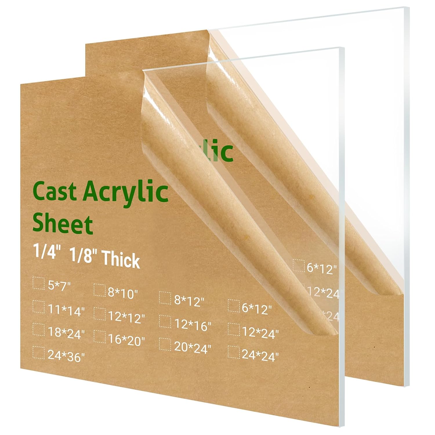 18in x 24in Clear Acrylic Sheets for Craft and DIY Projects