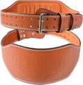 Leather Weight Lifting Belt 4 & 6 Padded Lumbar Support - Durable Fit