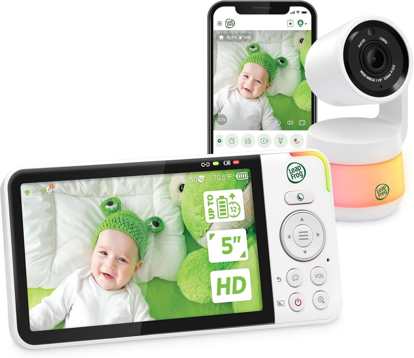 LeapFrog HD WiFi Baby Monitor: 1080p Camera, 360 View