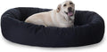 Majestic Pet 52 in Black Bagel Dog Bed - Plush Supportive Donut