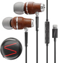 Symphonized iPhone Earphones Wired Deep Bass Sound - Wooden Lightning