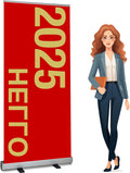 Retractable Banner Stand 33.5x80 - Heavy-Duty Trade Show Stand