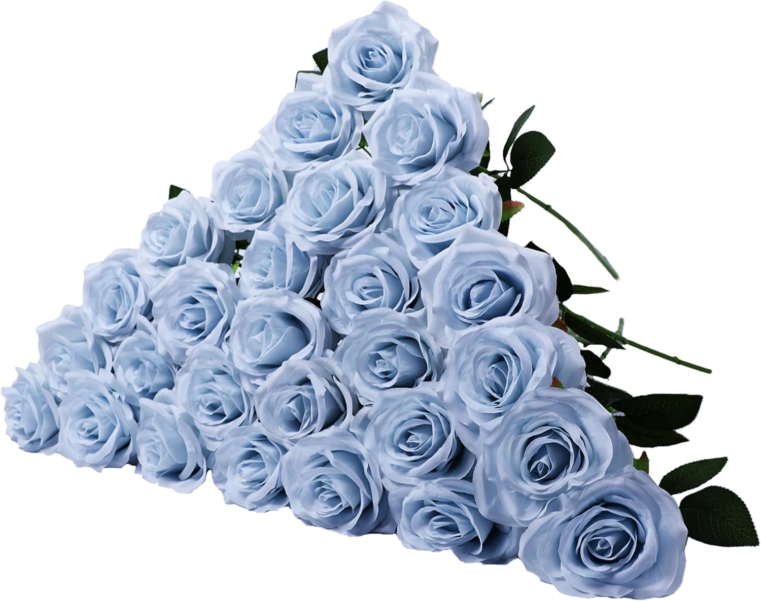 30 pcs Artificial Ice Blue Rose Flowers for Wedding Decor