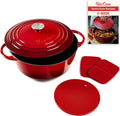 Uno Casa Enameled Cast Iron Dutch Oven - 6Qt Durable Red Pot