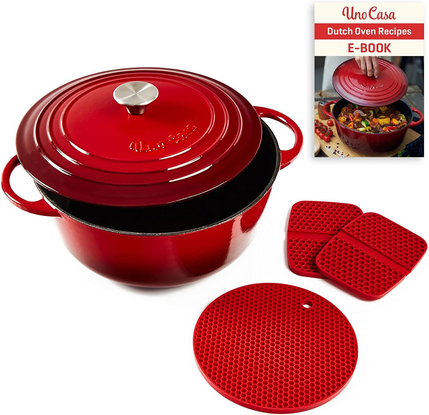Uno Casa Enameled Cast Iron Dutch Oven for Versatile Cooking