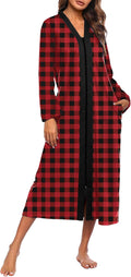 Ekouaer Women Zipper Robe Long Sleeve Loungewear (Style HSJY)