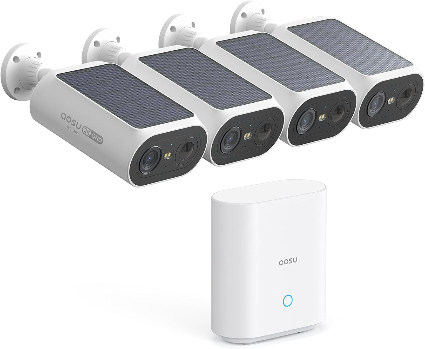 AOSU Solar Security Cameras: Easy DIY Setup, No Subscription, 2K Color Night Vision