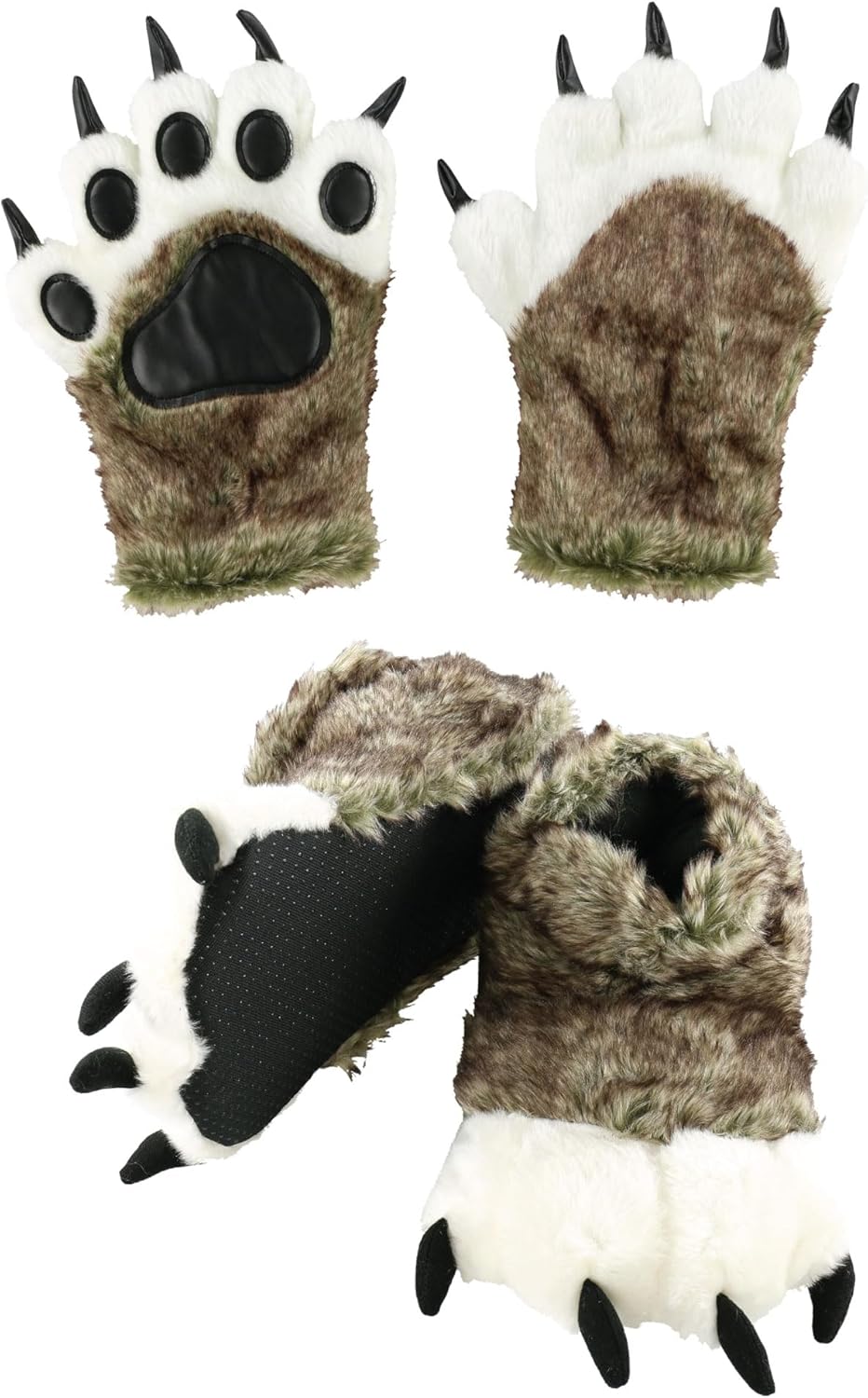 Cute Animal Paw Mittens and Slippers Set for Kids and Adults
