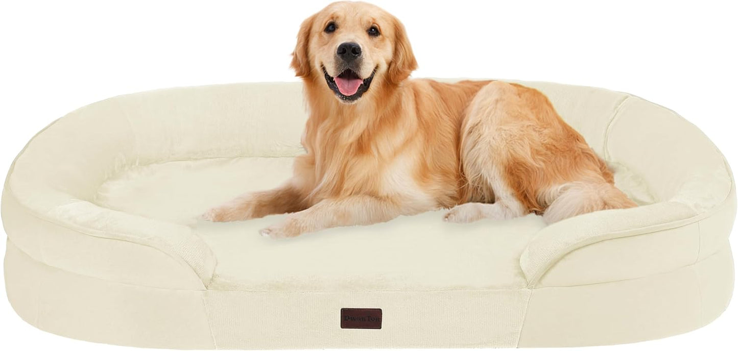 Dwanton Orthopedic Dog Bed with Gel Memory Foam for Large Dogs