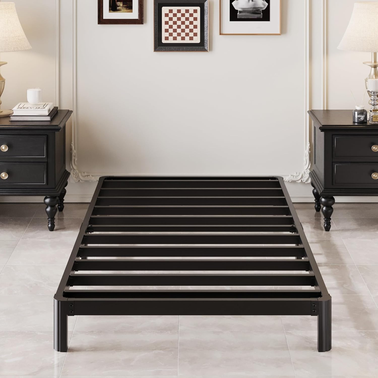 5 Inch Low Twin Bed Frame with Rounded Corner Legs for Comfort