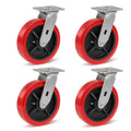 8 inch Industrial Casters Polyurethane on Polyolefin Swivel Casters