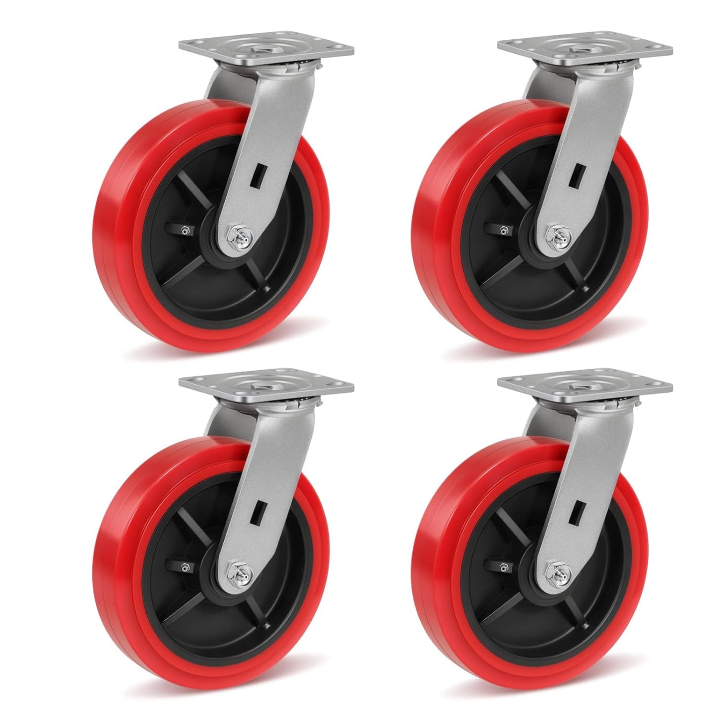 8 Inch Heavy Duty Polyurethane Swivel Casters for Industrial Use