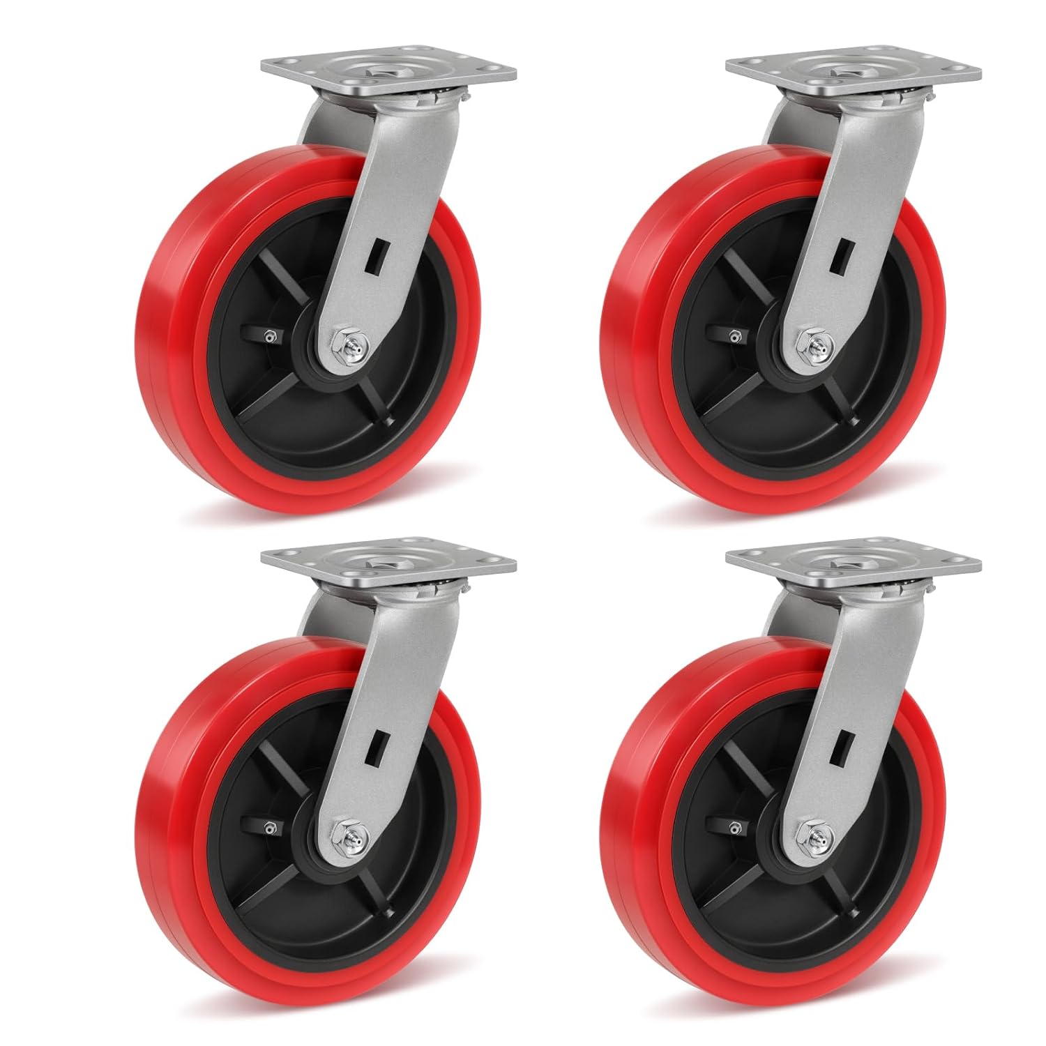 8 Inch Heavy Duty Polyurethane Swivel Casters for Industrial Use