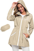 Avoogue Women's Long Raincoat with Hood - Lightweight (Style FKKB)