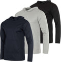 Real Essentials Mens Mesh Long Sleeve Hoodie - Lightweight UPF 50
