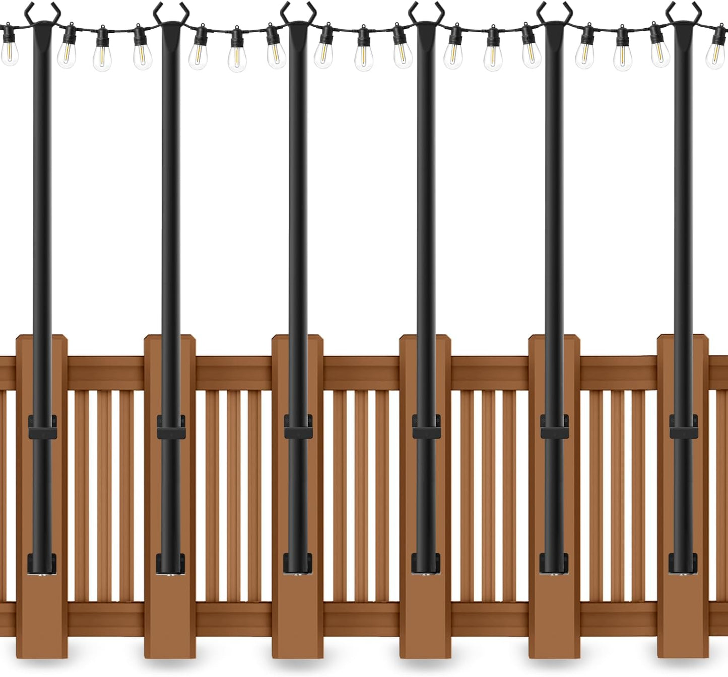 5 Ft String Light Poles for Outdoor Use - Durable & Adjustable