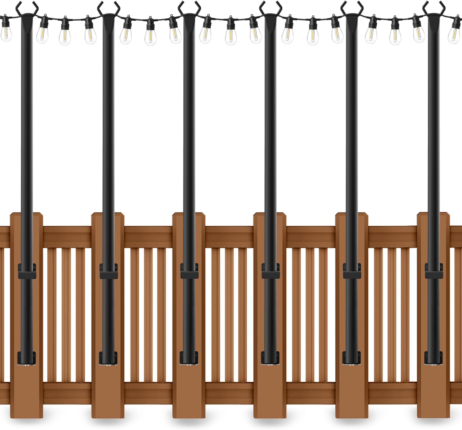 5 Ft String Light Poles for Outdoor Use - Durable & Adjustable