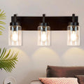 DLLT Wall Light Fixture Vintage Bathroom Vanity Light with 3 Shades