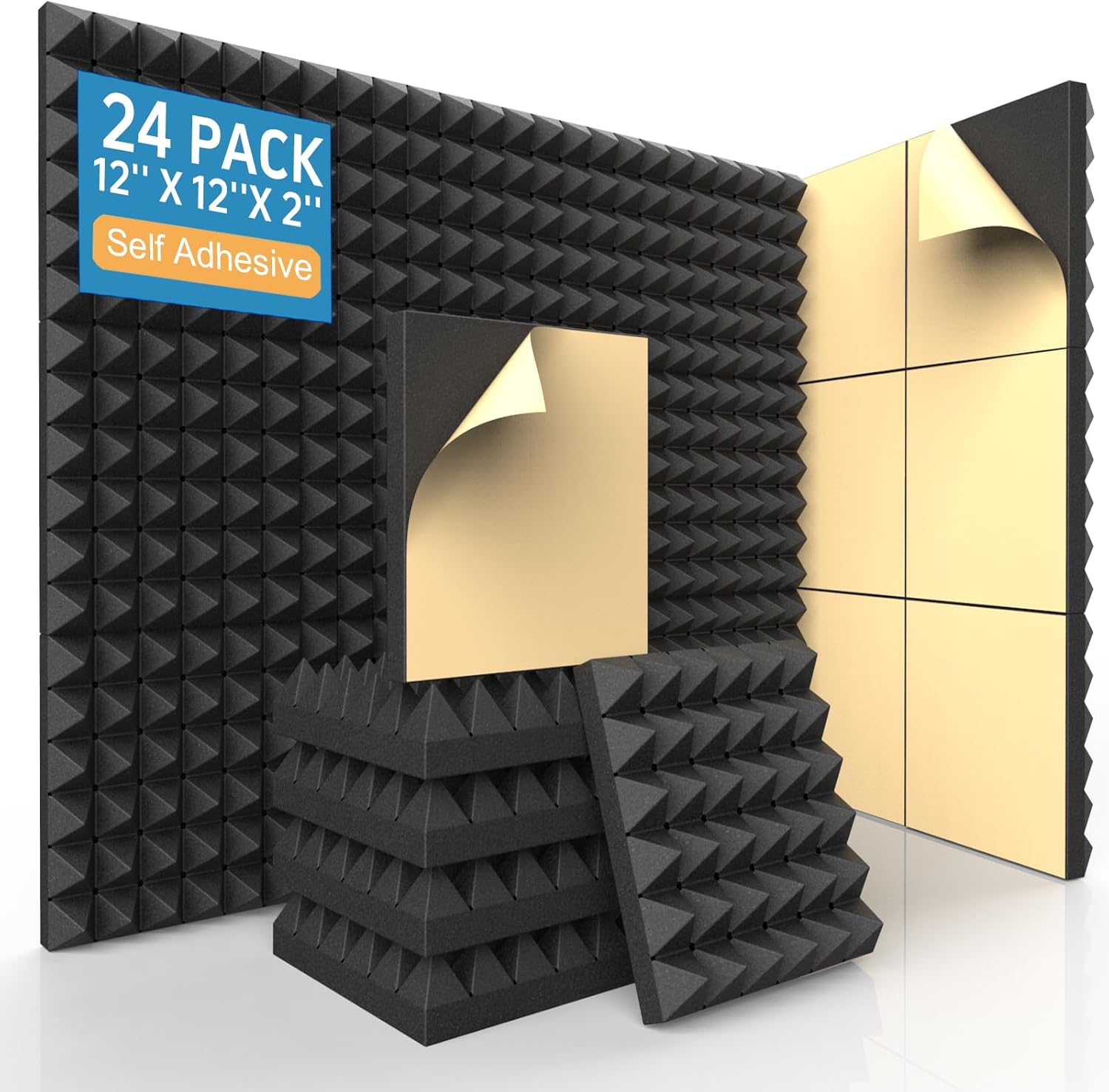 24 Pack Acoustic Foam Panels for Soundproofing and Noise Reduction