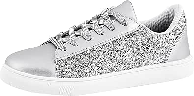 BosenHulu Women's Glitter Shoes: Sparkly Sequin Sneakers