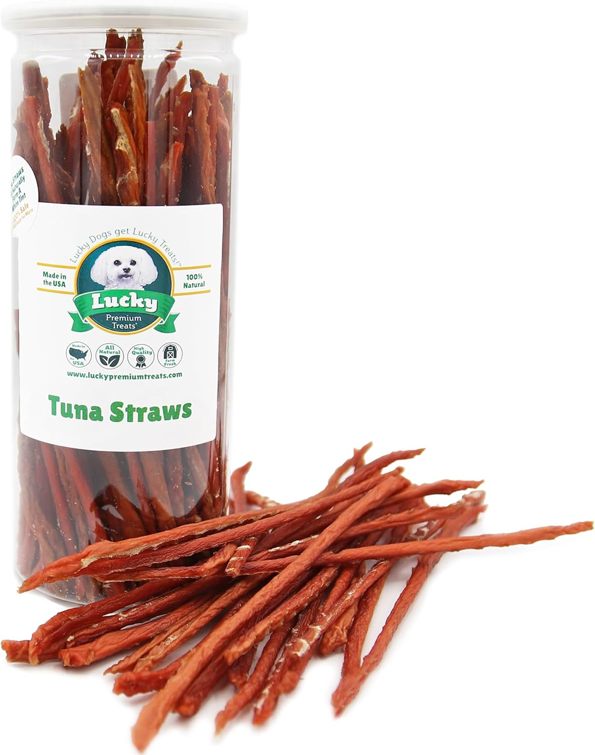 Tuna Jerky Straws Dog Treats - All-Natural High Protein Snack