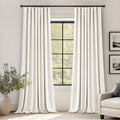 Ivory White Velvet Blackout Curtains 84in - Room Darkening Privacy