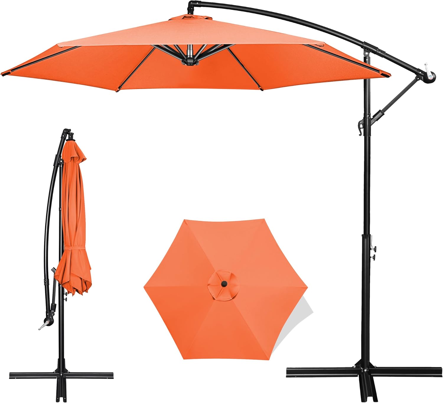 FRUITEAM 10 FT Heavy Duty Cantilever Patio Umbrella for Shade