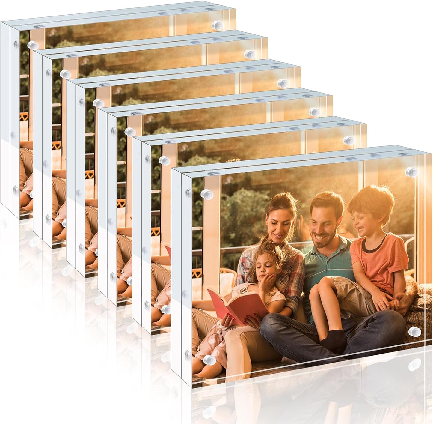 3.5x5 Acrylic Frame 6 Pack for Stunning Double-Sided Display
