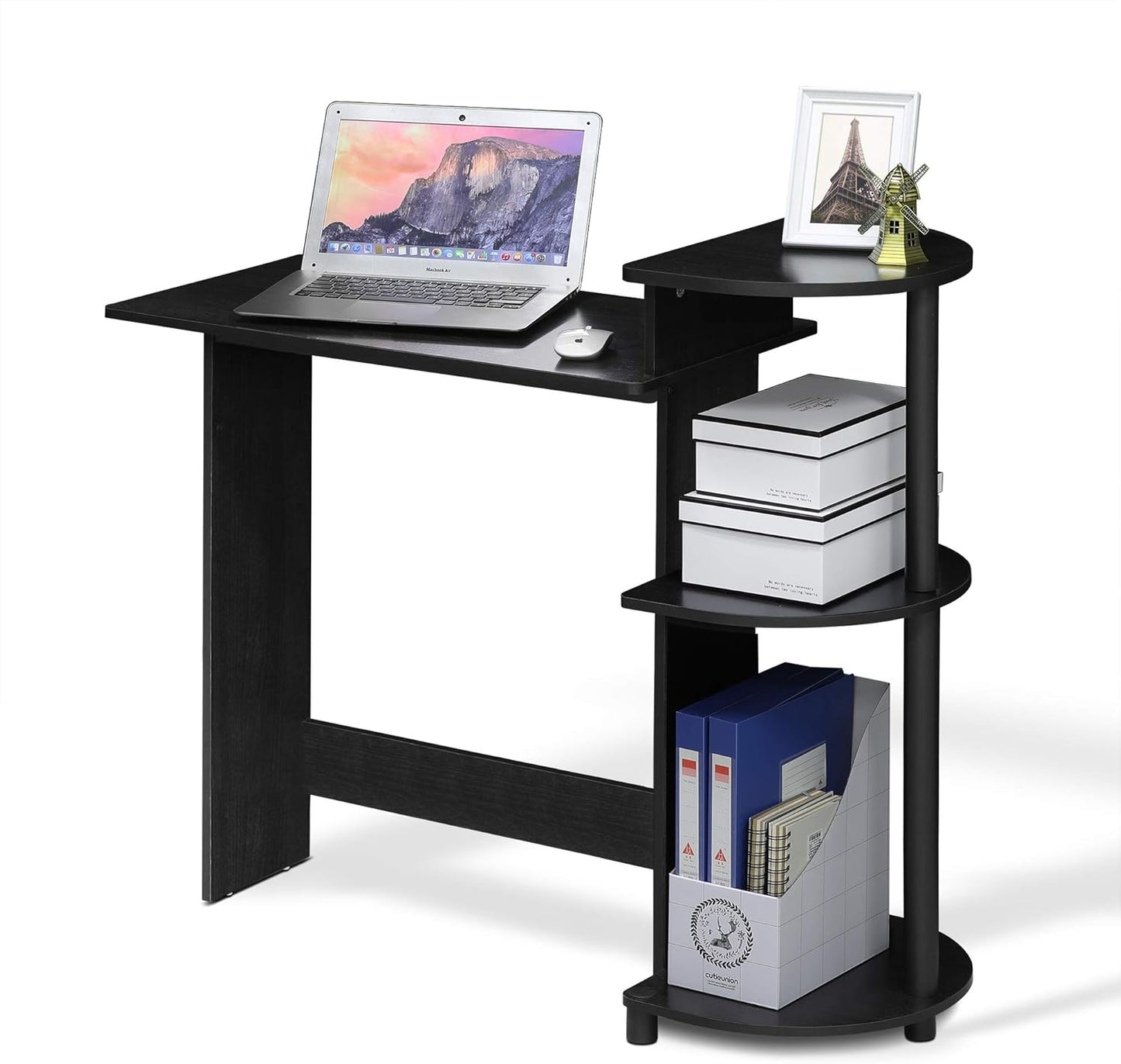 Compact Computer Desk with Shelves for Home Office Setup
