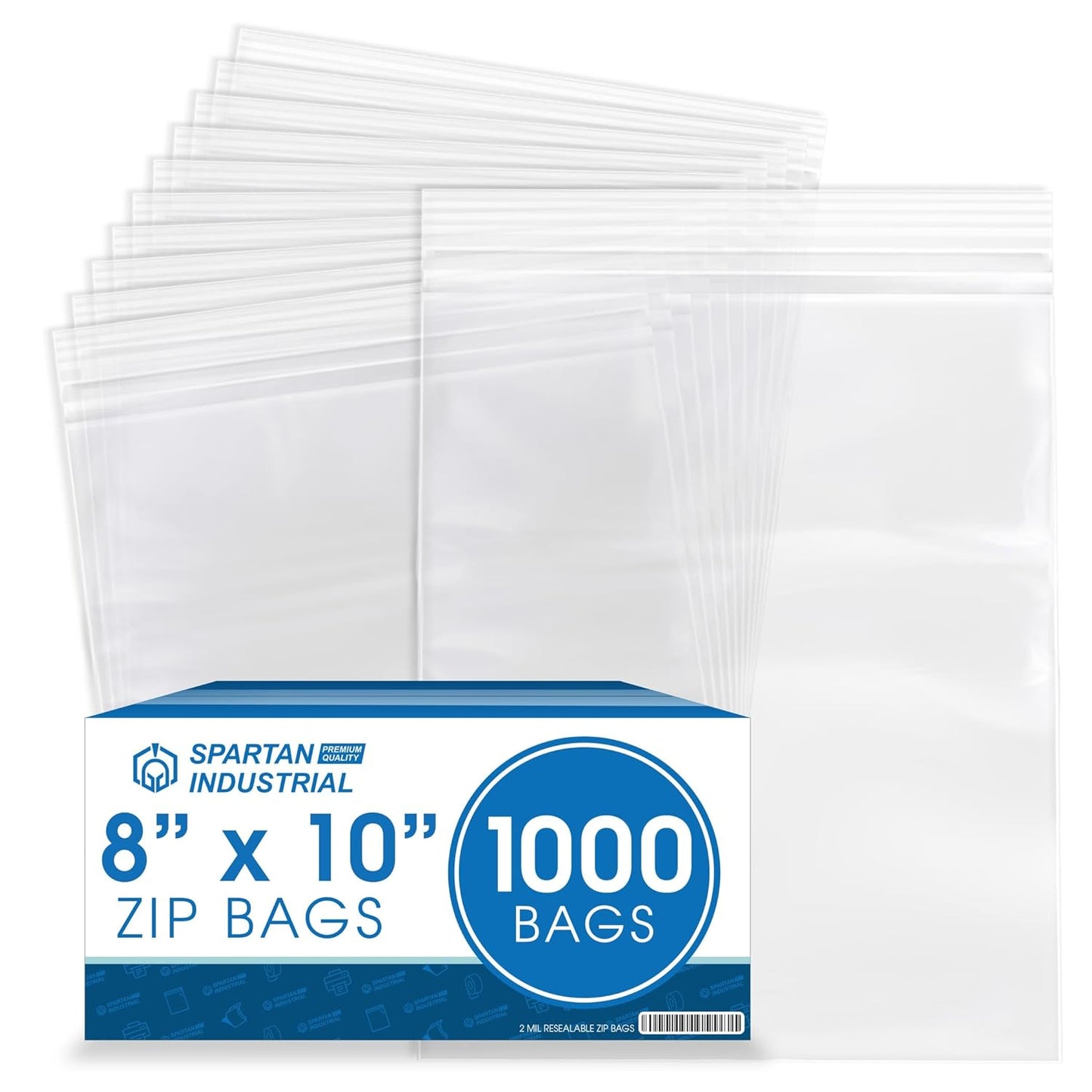 Spartan Industrial 8 X 10 Clear Reclosable Zip Plastic Bags