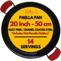 Paella Pan Enamelled 20 in - No-Rust Steel Skillet for 14 Servings