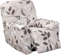 CRFATOP Floral Printed Recliner Cover 4-Piece Slipcover - Protects