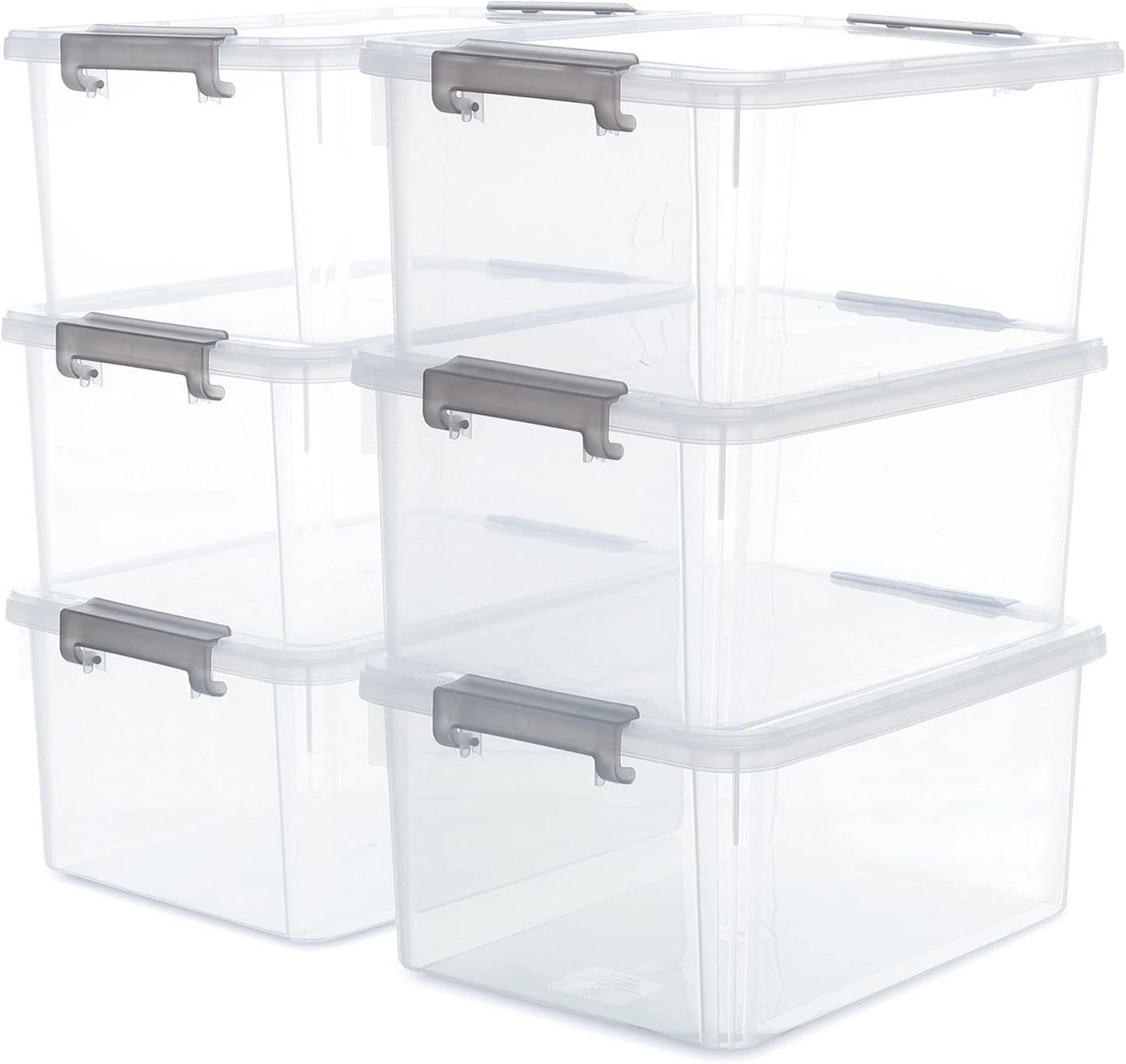 Citylife 6 Packs 17 QT Plastic Storage Bins for Organizing