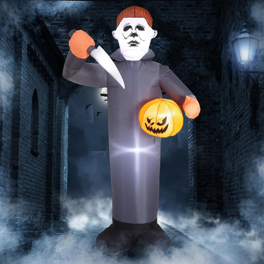 6FT Killer Halloween Inflatable Blow Up with Pumpkin & Blade