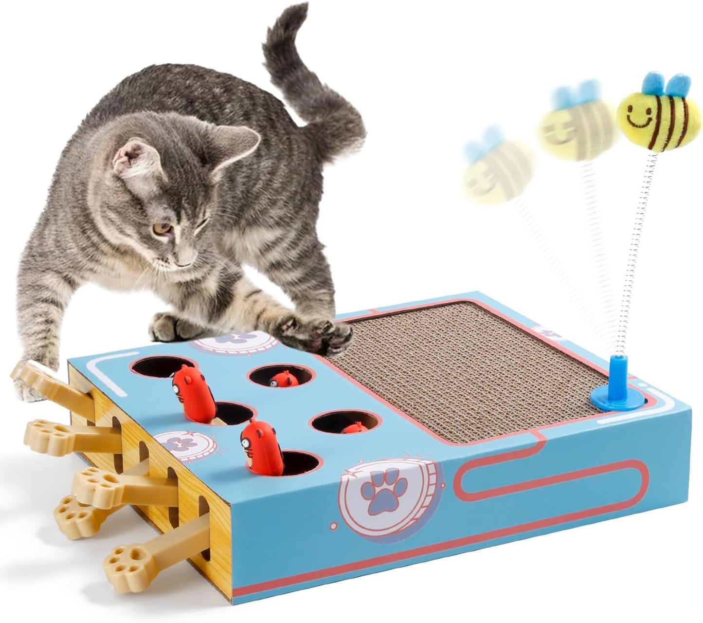 Whack A Mole Cat Toy Set - 3-in-1 Enrichment Fun!