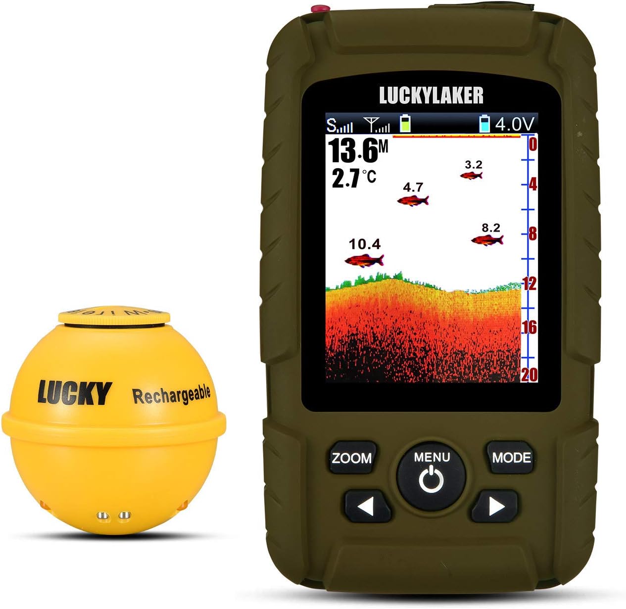 LUCKY Portable Sonar Fish Finder for Kayak and Ice Fishing