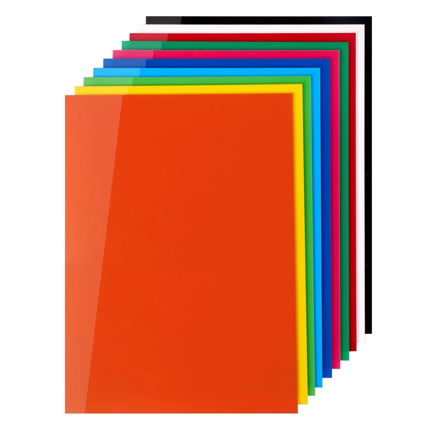 Pack of 10 Colored Acrylic Sheets for Craft Projects and More