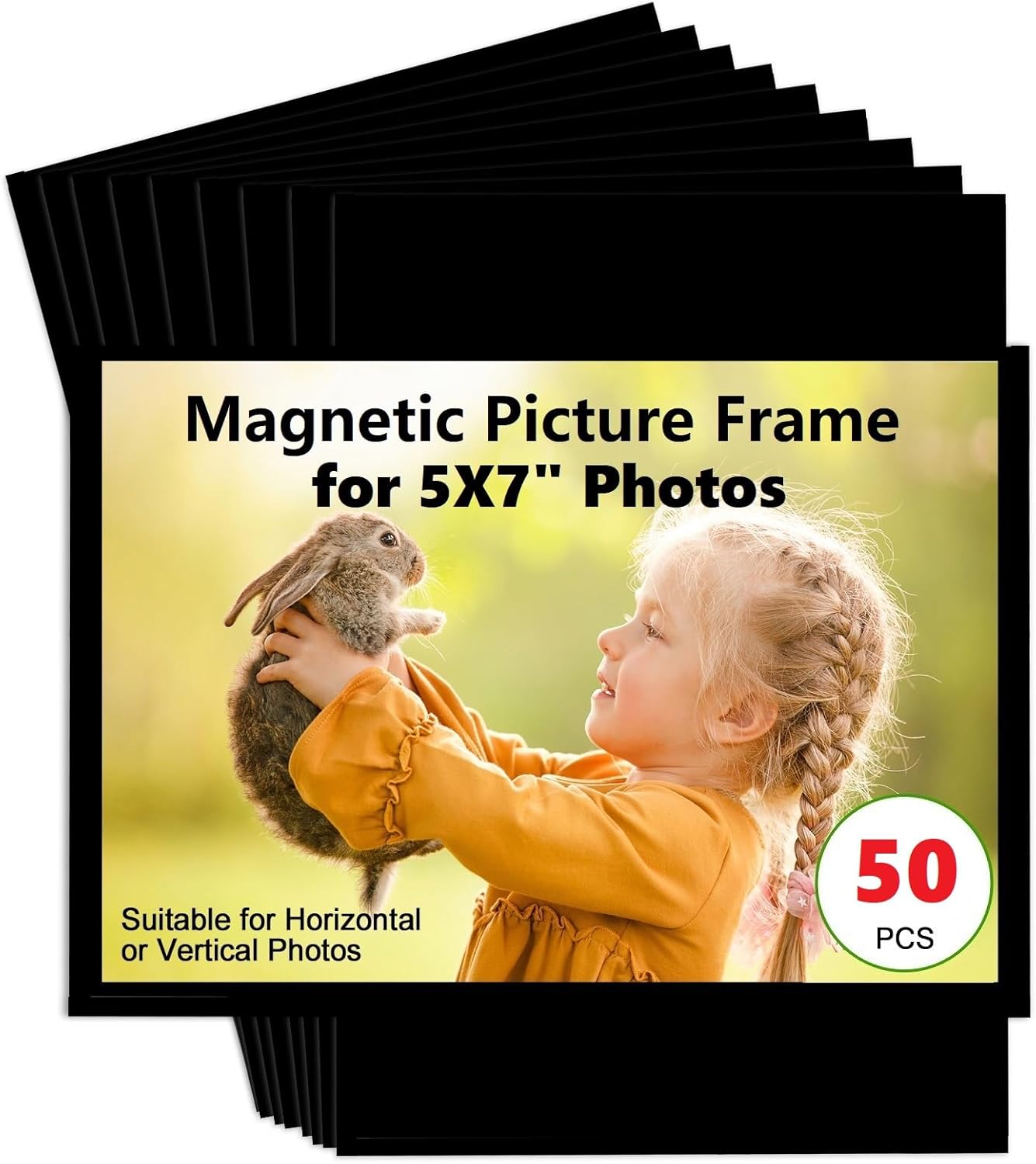 Bulk Magnetic Picture Frame 5X7 for Refrigerator - 50 Pack