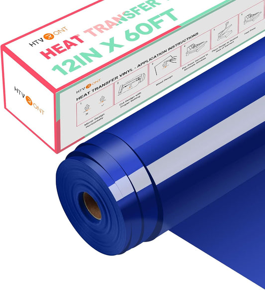 HTVRONT Blue Heat Transfer Vinyl Roll - Easy to Cut & Weed