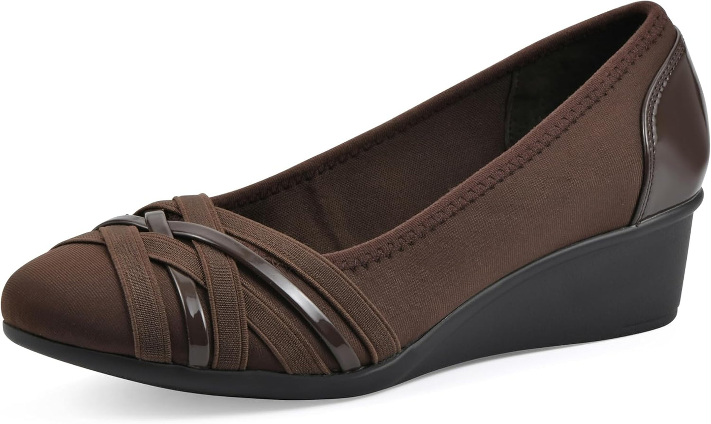 Cliffs by White Mountain Women's Bowie Cushioned Ballet Wedge Heel