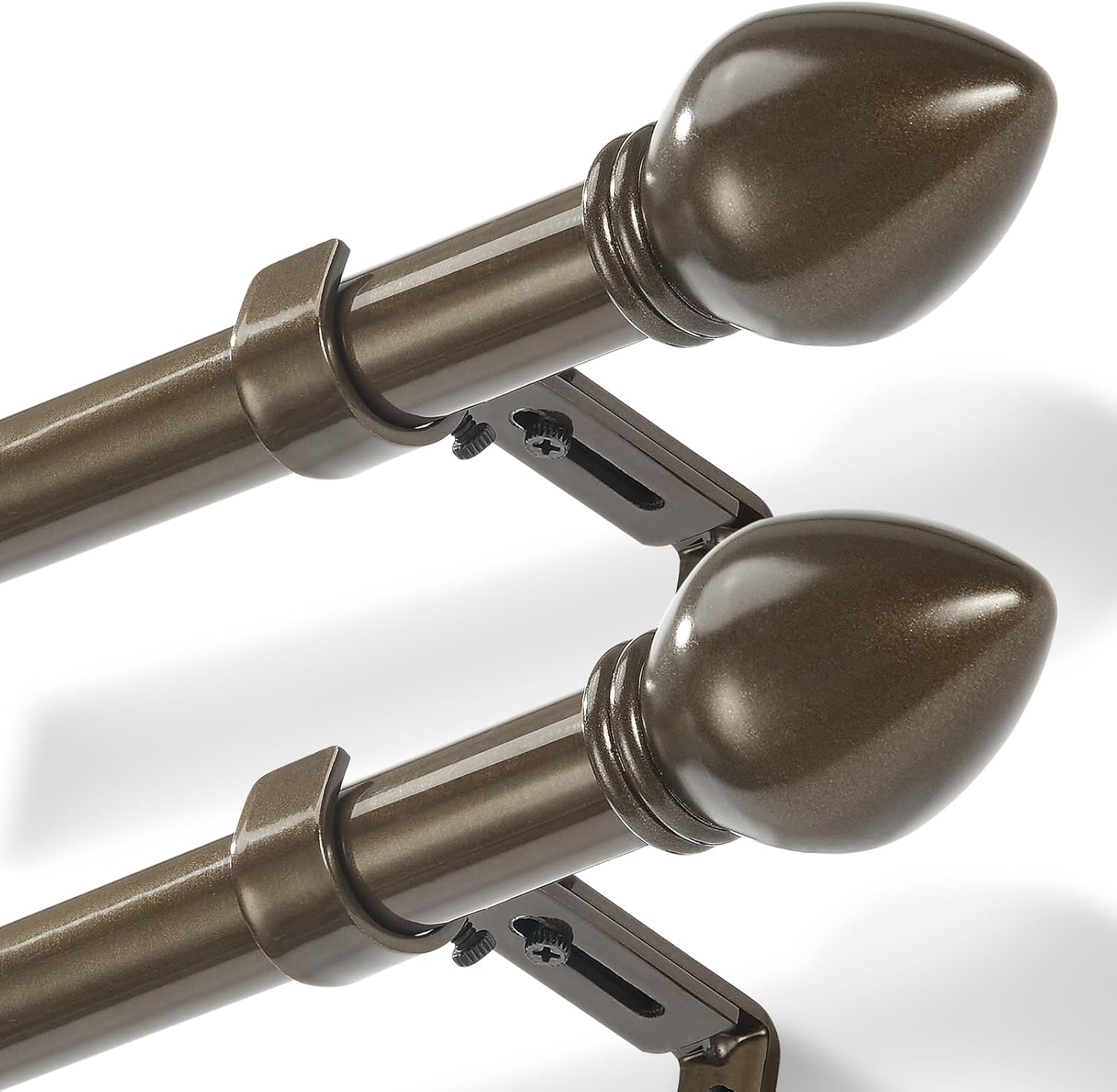 Curtain Rods for Windows 16 to 92 inches - Adjustable Length Set