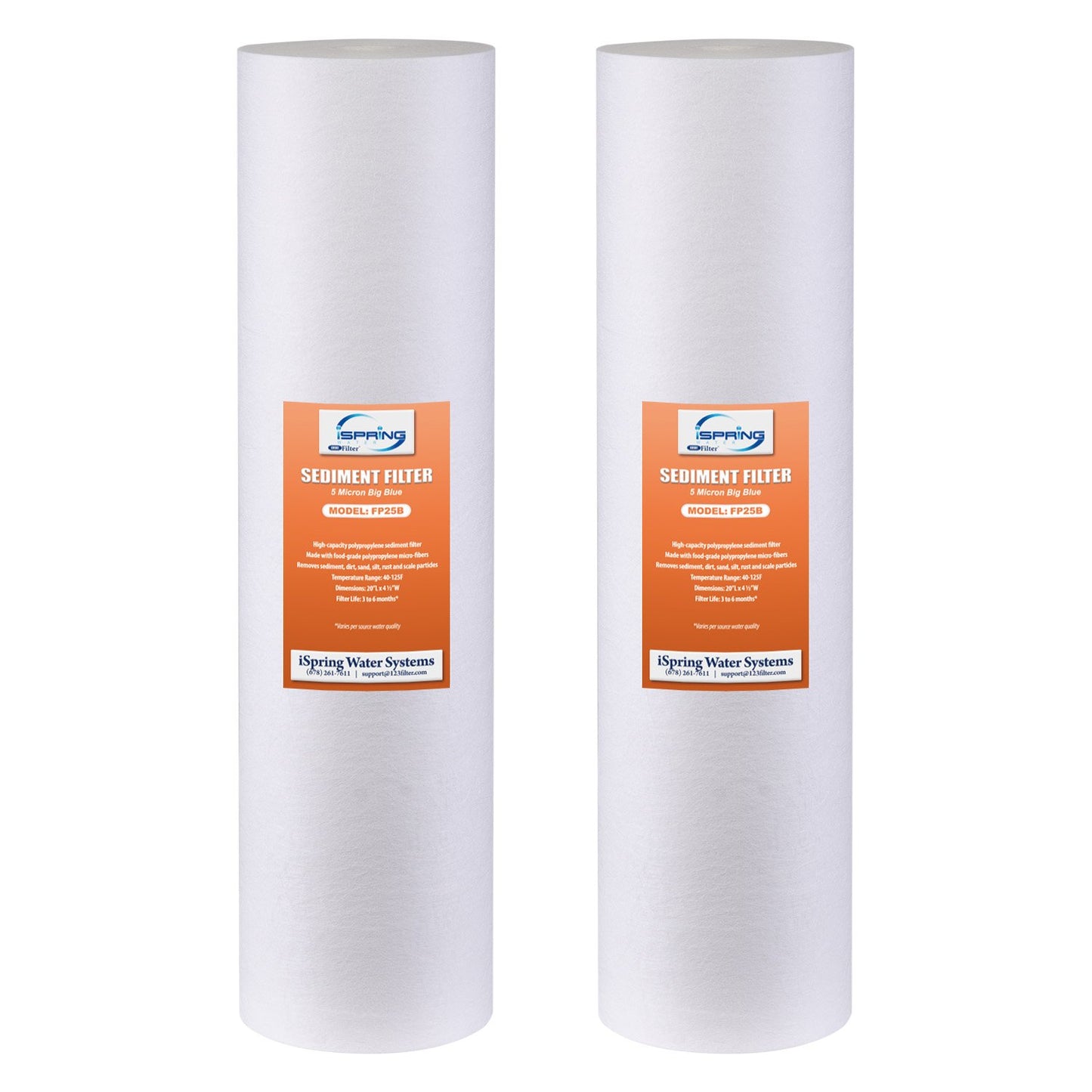 iSpring 5-Micron Whole House Water Filter Cartridges for Clean Water