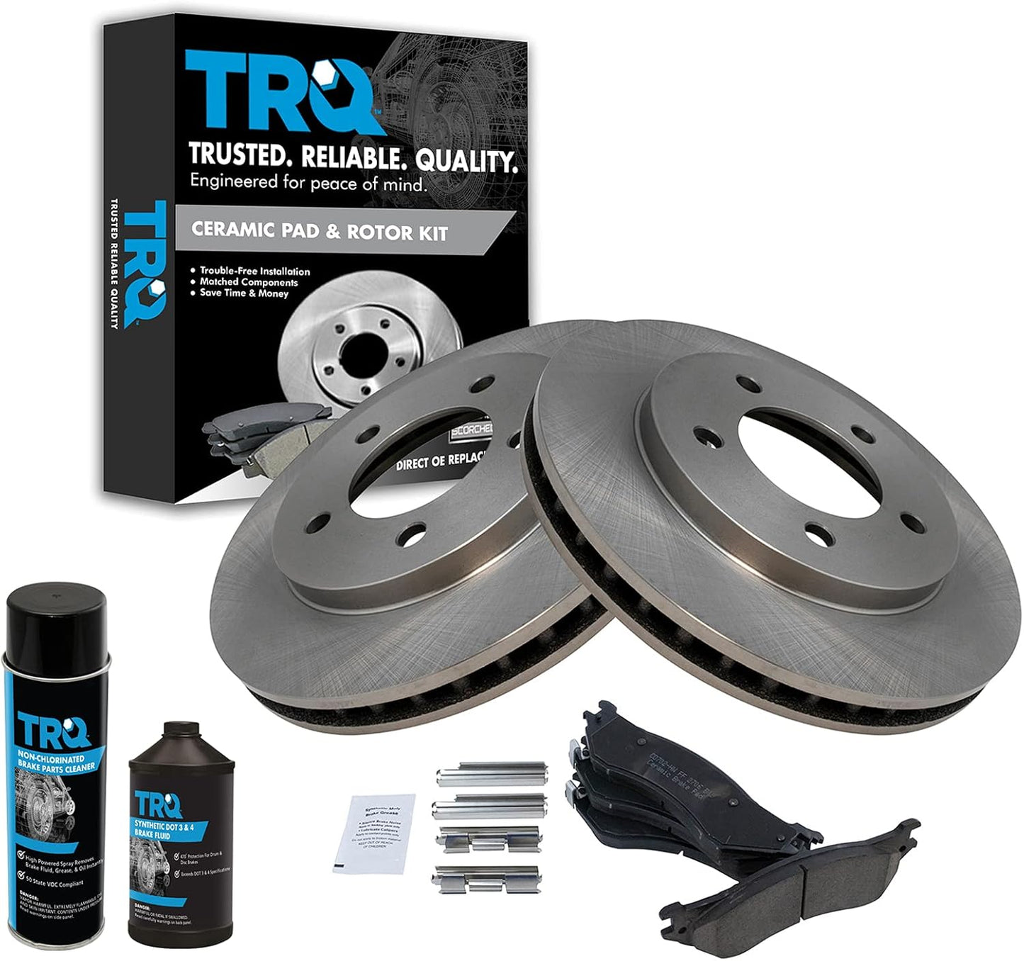 TRQ Front Brake Pad & Rotor Kit for 1997-2002 Ford Expedition