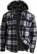 Thick Winter Plaid Flannel Hoodie Sherpa Fleece Lined Coat - Warm Fit