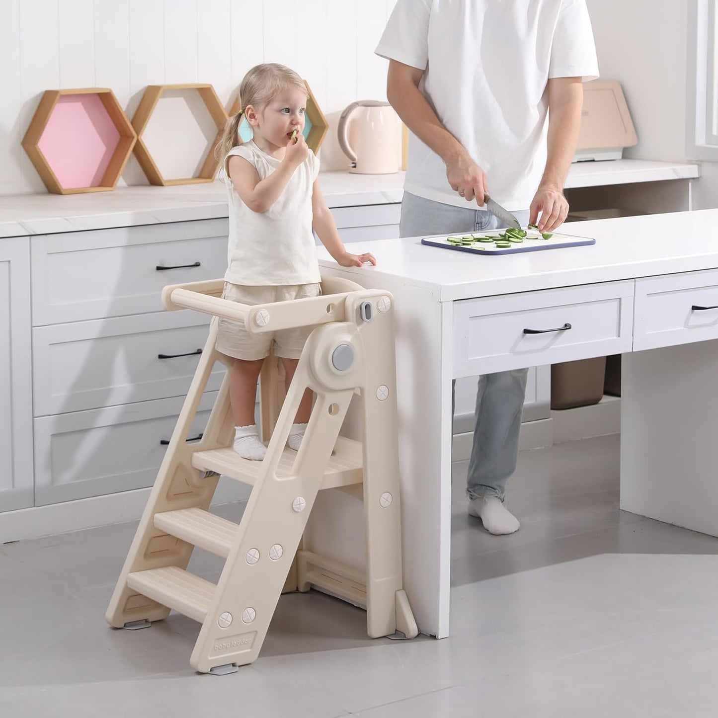 Foldable Toddler Tower Kitchen Step Stool for Kids Learning