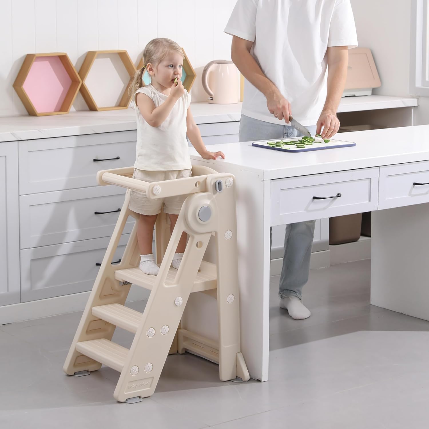 Foldable Toddler Tower Kitchen Step Stool for Kids Learning