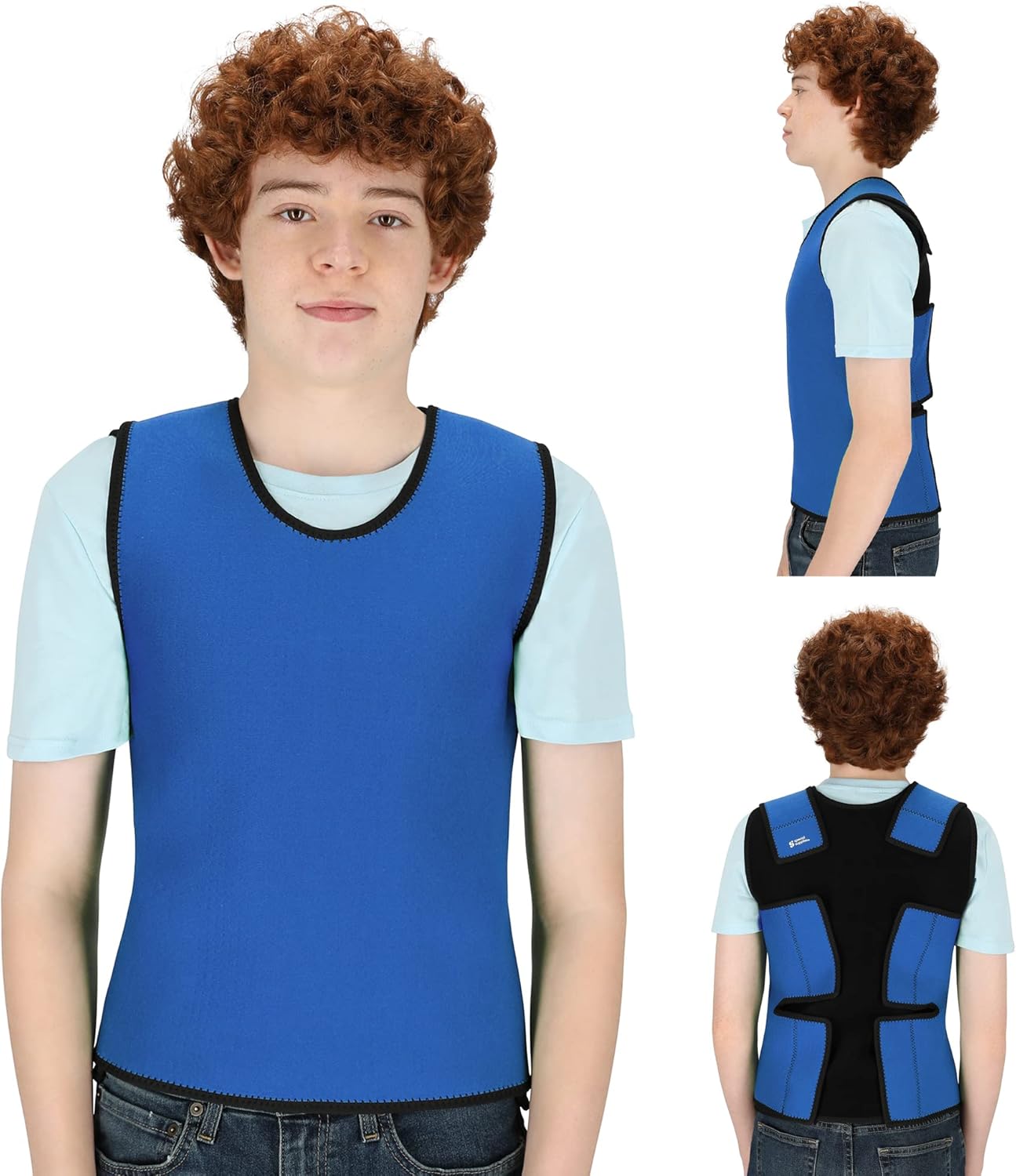Sensory Compression Vest for Deep Pressure Comfort in Blue
